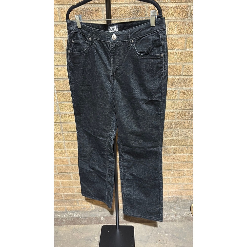 Women's Mid-Rise Bootcut Leg Flocked Pants - Future Collective Black 10